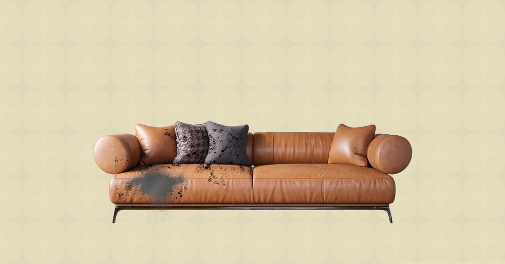 Sofa before professional cleaning
